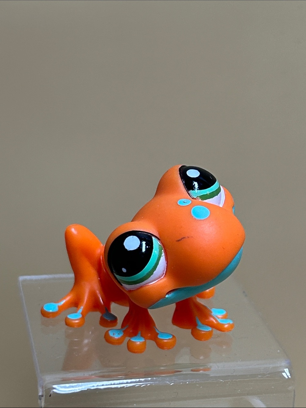 Littlest Pet Shop Frog #1570 LPS Orange Blue 2007- Kids Collectible